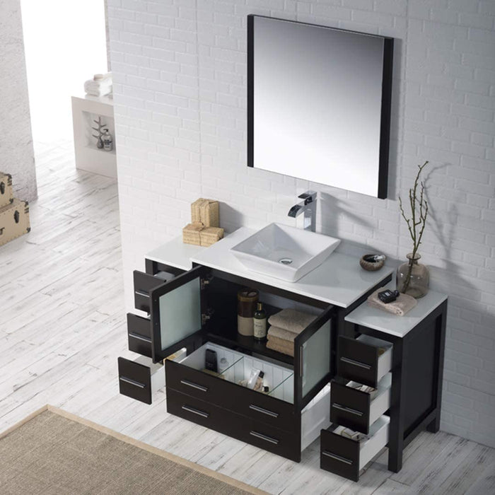 Blossom Sydney 54" Vanity Set, Side Cabinets, Vessel Sink and Optional Mirror