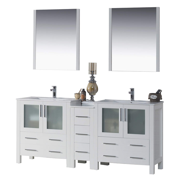 Blossom Sydney 72" Vanity Set, Side Cabinets, Vessel Sink and Optional Mirror