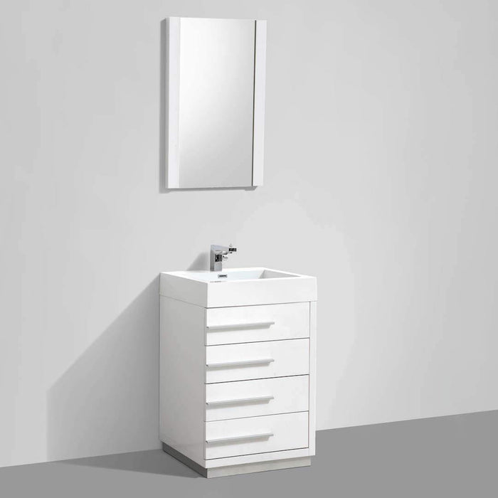 Blossom Barcelona 30" Vanity Base in White / Dark Oak with Acrylic Sink & Mirror