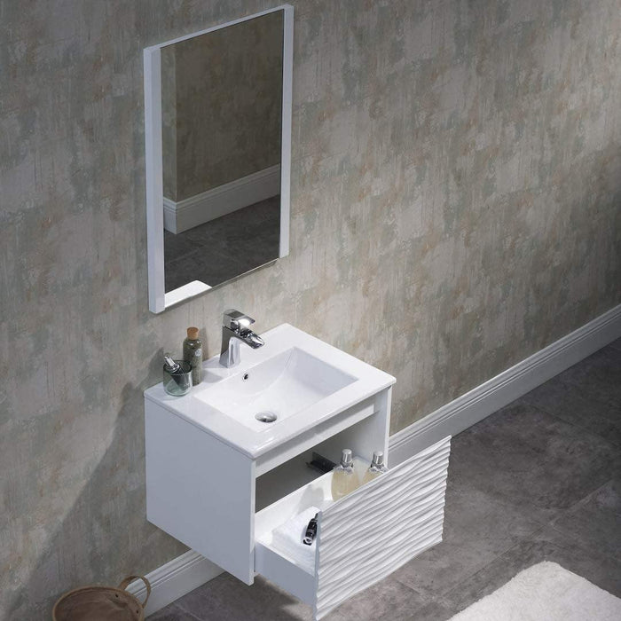 Blossom Paris 24" White Vanity Base with Ceramic Sink and Optional Mirror