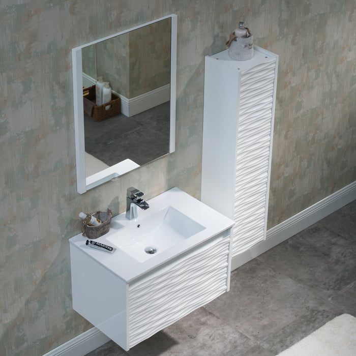 Blossom Paris 30" White Vanity Base with Ceramic Sink and Optional Mirror