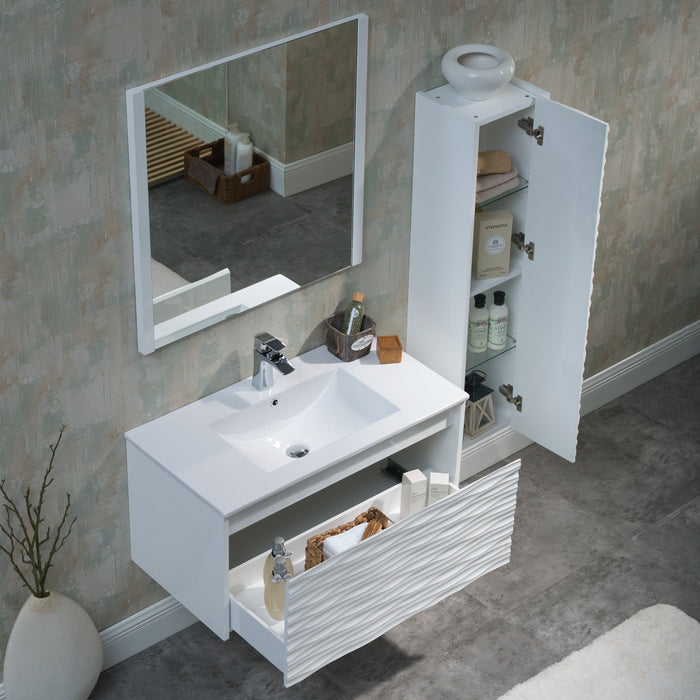 Blossom Paris 36" White Vanity with Ceramic Sink and Optional Mirror
