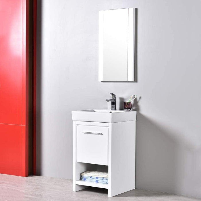 Milan 20" Vanity set, White/Silver Grey, Mirror, Medicine Cabinet