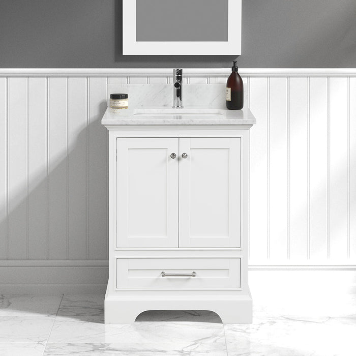 Copenhagen 24" Freestanding Bathroom Vanity With Countertop & Undermount Sink - Matte White