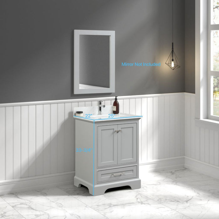 Copenhagen 24" Freestanding Bathroom Vanity With Countertop & Undermount Sink - Metal Grey