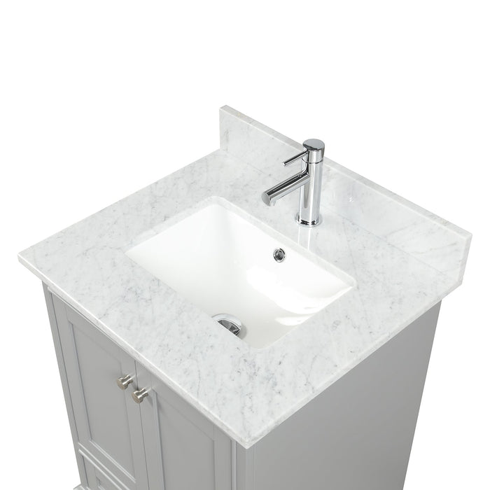 Copenhagen 24" Freestanding Bathroom Vanity With Countertop & Undermount Sink - Metal Grey
