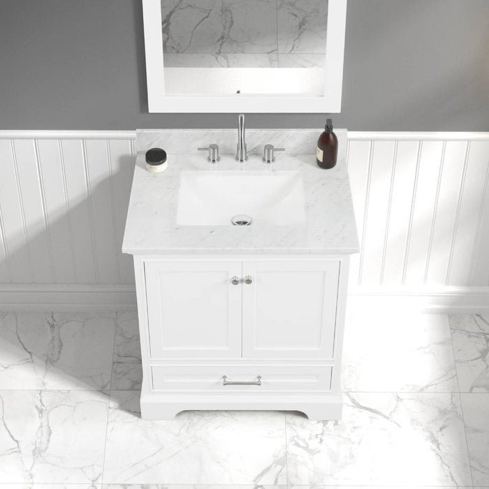 Copenhagen 30" Freestanding Bathroom Vanity With Countertop & Undermount Sink - Matte White