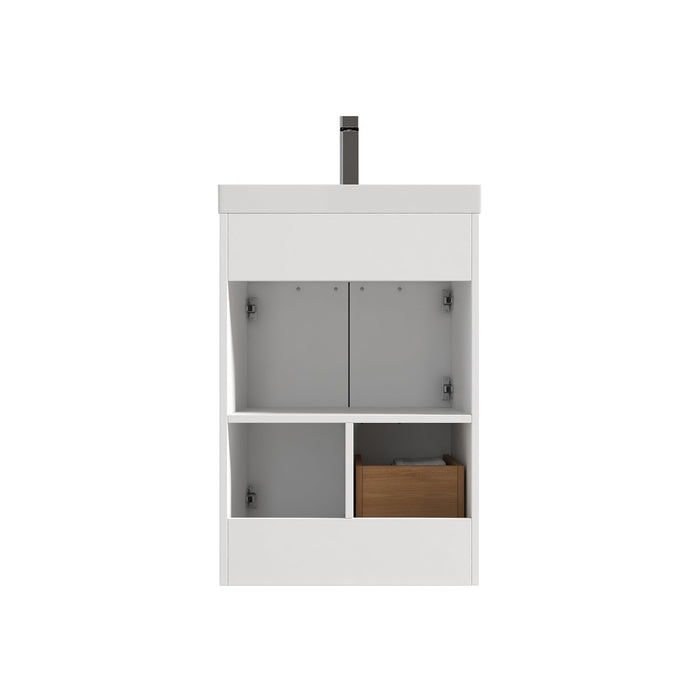 Hannover 24" Freestanding Bathroom Vanity with Acrylic Sink - Matte White