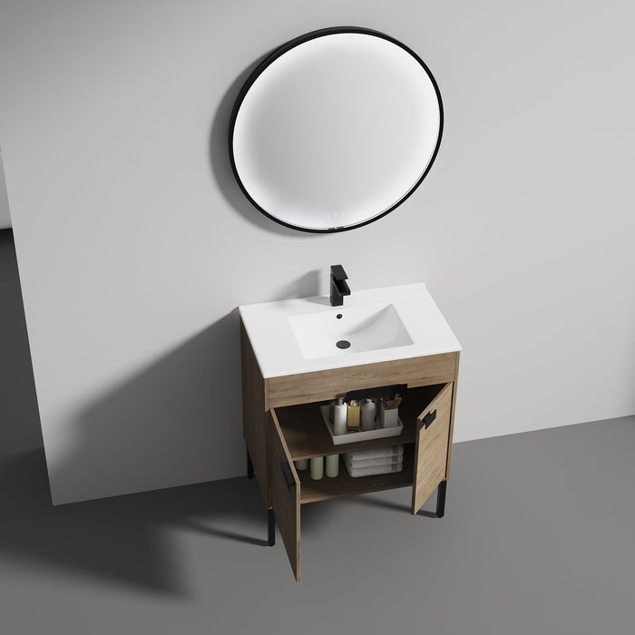 Bari 30" Freestanding Bathroom Vanity with Sink - Classic Oak