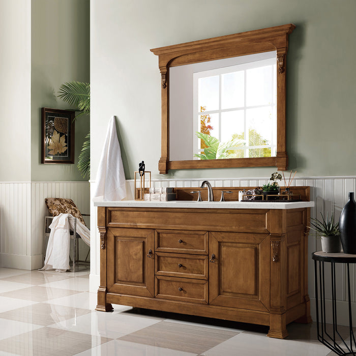 Brookfield 60" Double Bathroom Vanity in Country Oak