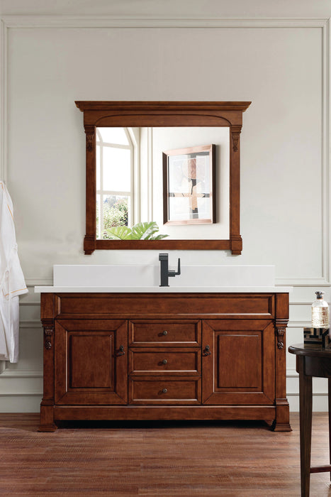 Brookfield 60" Single Bathroom Vanity in Warm Cherry