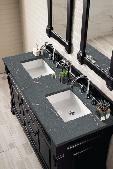 Brookfield 60" Double Bathroom Vanity in Antique Black