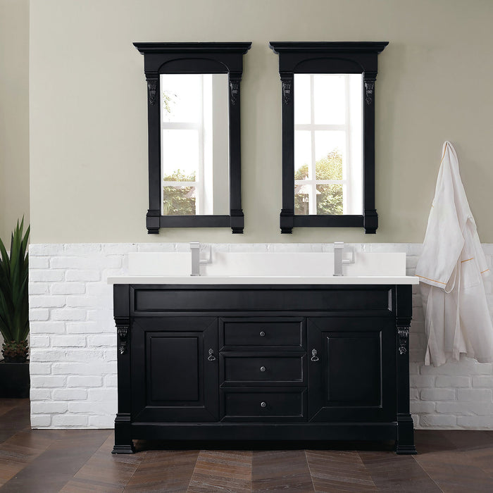 Brookfield 60" Double Bathroom Vanity in Antique Black