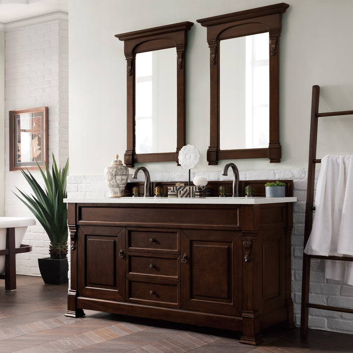 Brookfield 60" Double Bathroom Vanity in Burnished Mahogany