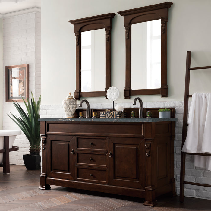 Brookfield 60" Double Bathroom Vanity in Burnished Mahogany