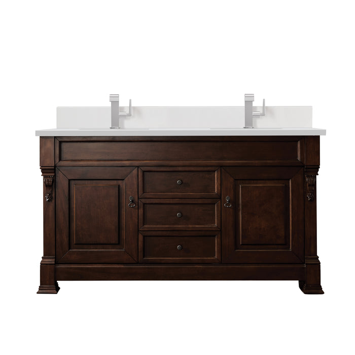 Brookfield 60" Double Bathroom Vanity in Burnished Mahogany