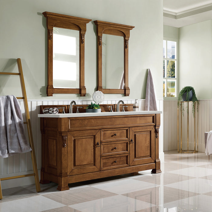 Brookfield 60" Double Bathroom Vanity in Country Oak