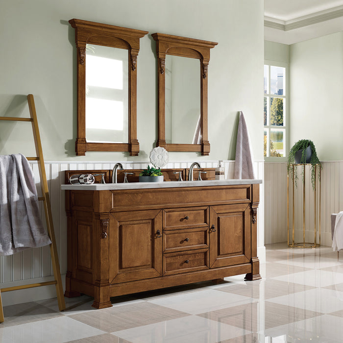 Brookfield 60" Double Bathroom Vanity in Country Oak