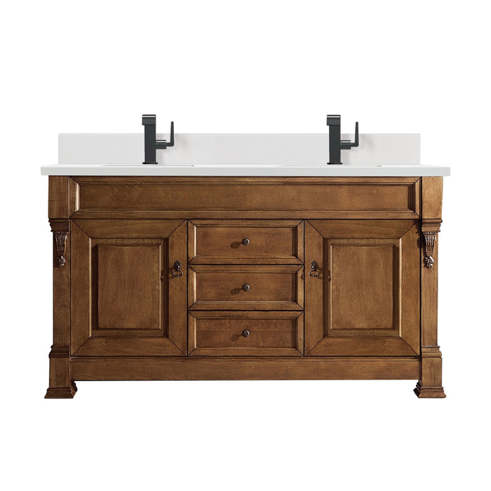 Brookfield 60" Double Bathroom Vanity in Country Oak