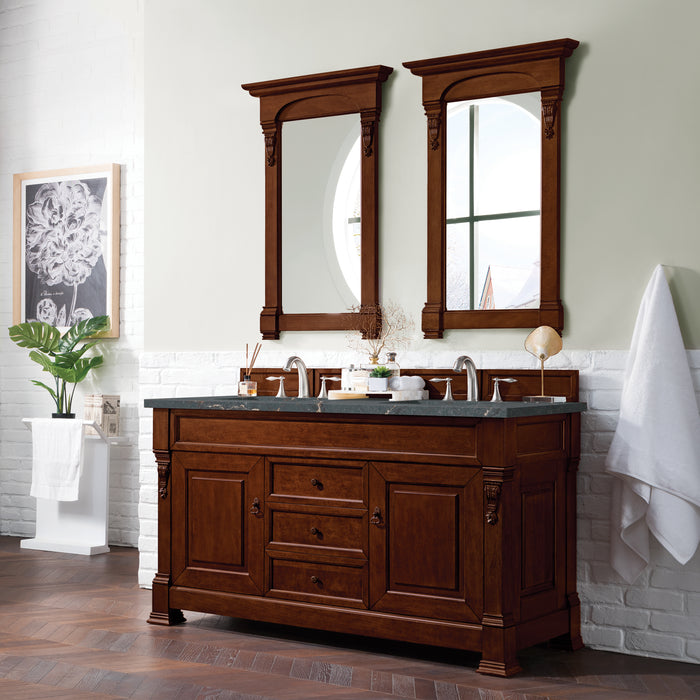 Brookfield 60" Double Bathroom Vanity in Warm Cherry