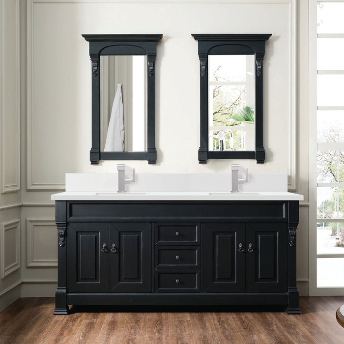 Brookfield 72" Double Bathroom Vanity in Antique Black