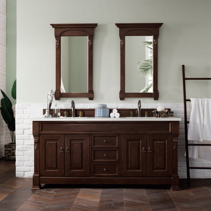 Brookfield 72" Double Bathroom Vanity in Burnished Mahogany