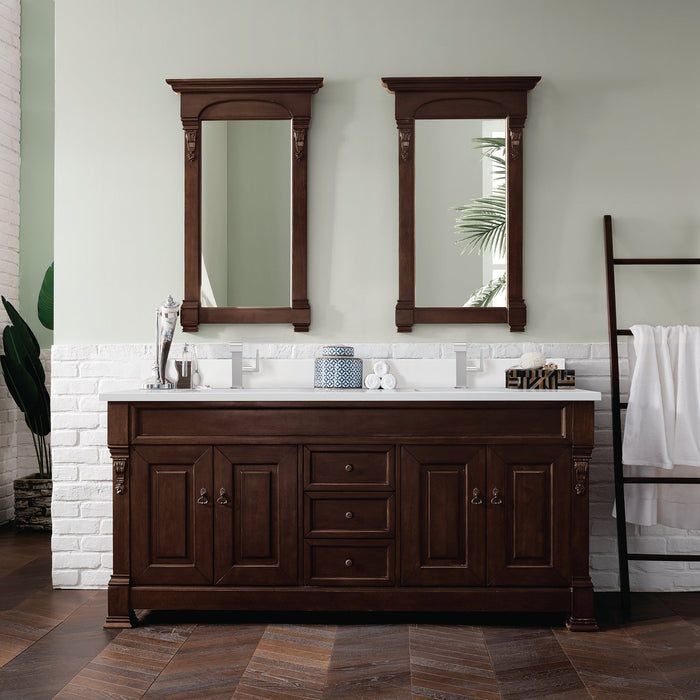 Brookfield 72" Double Bathroom Vanity in Burnished Mahogany