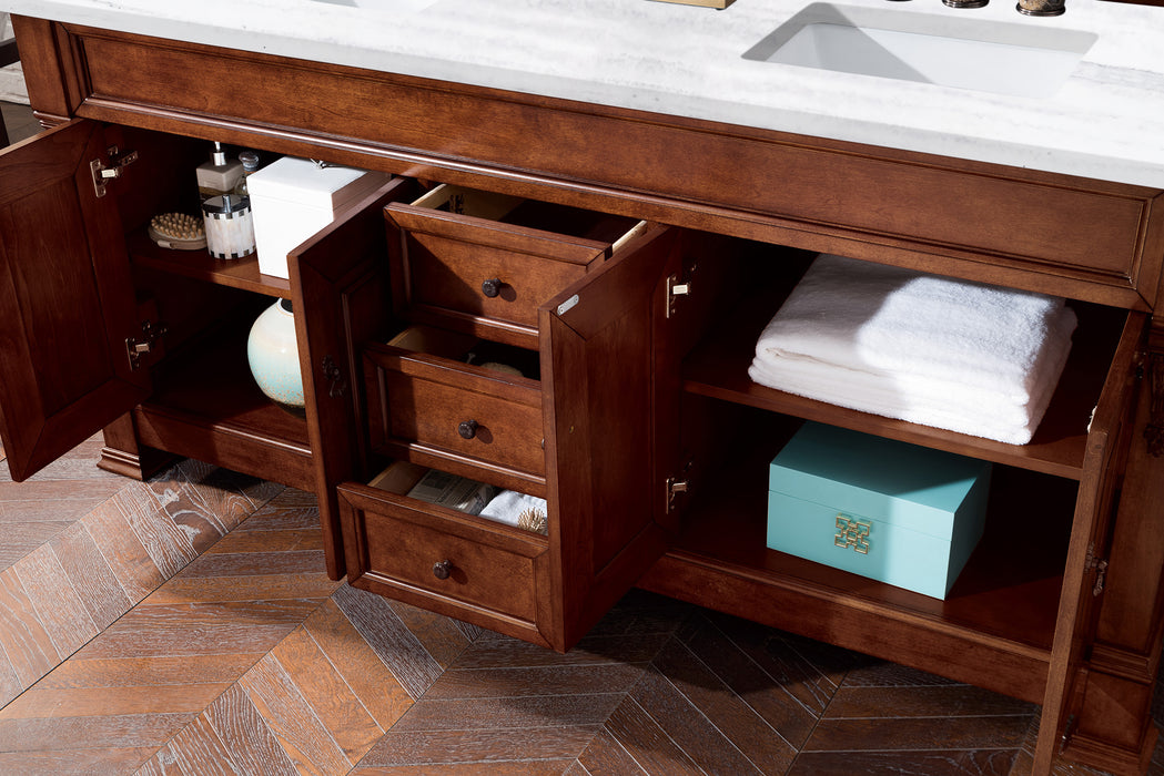 Brookfield 72" Double Bathroom Vanity in Warm Cherry