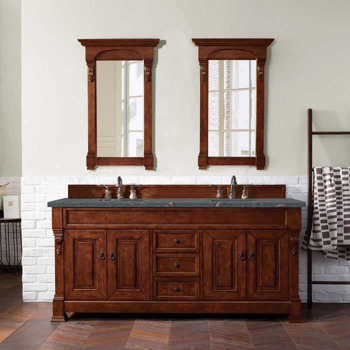 Brookfield 72" Double Bathroom Vanity in Burnished Mahogany