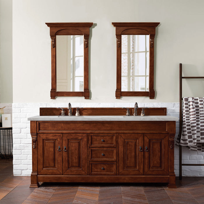 Brookfield 72" Double Bathroom Vanity in Burnished Mahogany