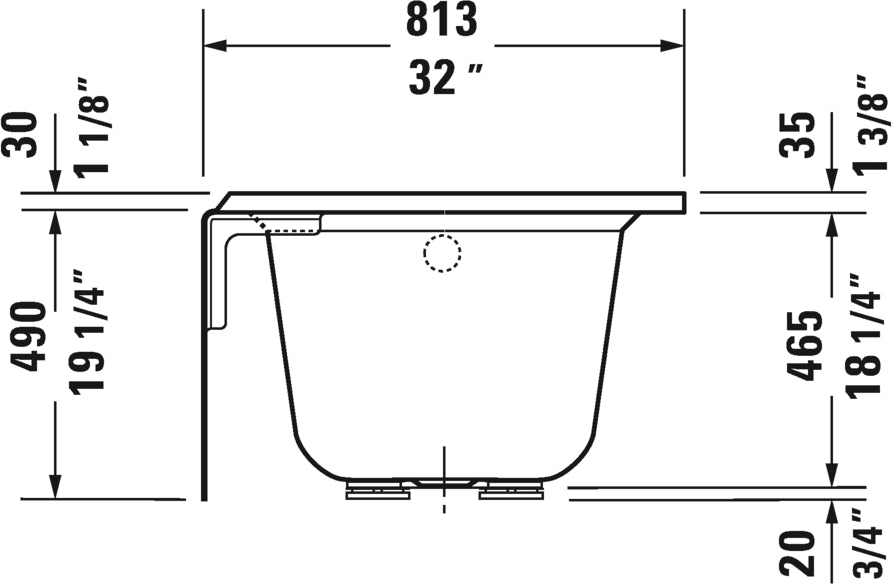 Duravit Architec 60'' x 32'' Alcove Soaking Bathtub - Luxe Vanity & Tub