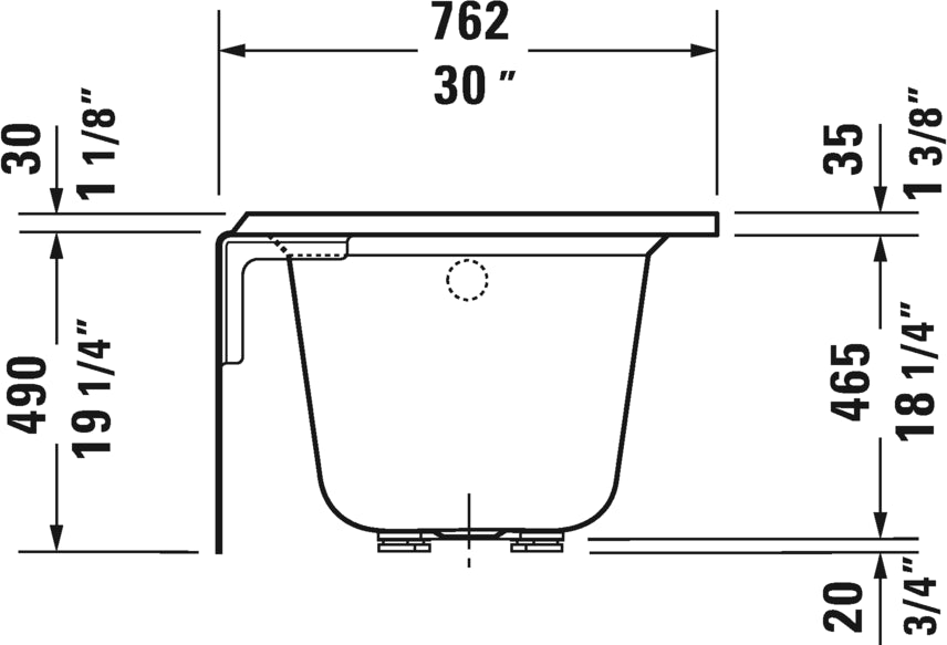 Duravit Architec 60'' x 30'' Alcove Soaking Bathtub - Luxe Vanity & Tub