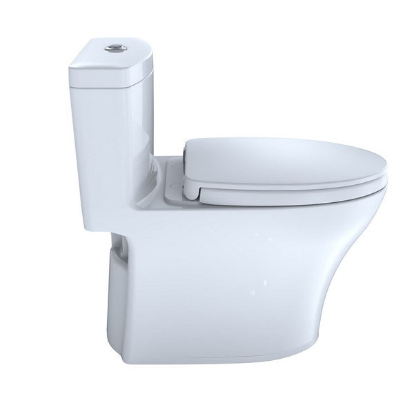 TOTO Aquia IV 0.9 / 1.28 GPF Dual Flush One Piece Elongated Chair Height Toilet with Push Button Flush - Seat Included - Luxe Vanity & Tub