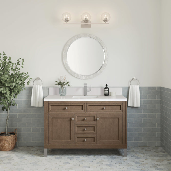 Chicago 48" Single Bathroom Vanity in Whitewashed Walnut