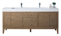 Linear 72" Double Vanity Whitewashed Walnut w/ Glossy White Composite Stone Top - Luxe Vanity & Tub