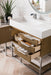 Columbia 36" Single Vanity, Latte Oak, Brushed Nickel w/ Glossy White Composite Stone Top - Luxe Vanity & Tub