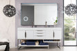 Columbia 72" Double Vanity, Glossy White, Brushed Nickel w/ Glossy White Composite Stone Top - Luxe Vanity & Tub