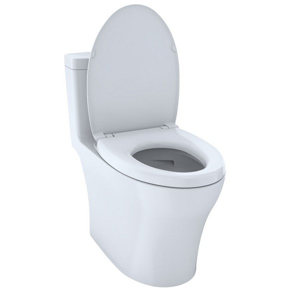 TOTO Aquia IV 0.9 / 1.28 GPF Dual Flush One Piece Elongated Chair Height Toilet with Push Button Flush - Seat Included - Luxe Vanity & Tub