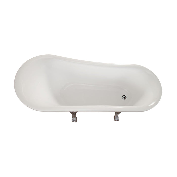 Geneva 69" x 30" Clawfoot Soaking Acrylic Bathtub - Luxe Vanity & Tub