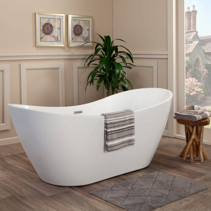 Alana 70" x 32" Freestanding Soaking Acrylic Bathtub - Luxe Vanity & Tub