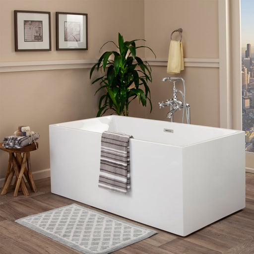 Persephone 59" x 30" Freestanding Soaking Acrylic Bathtub - Luxe Vanity & Tub