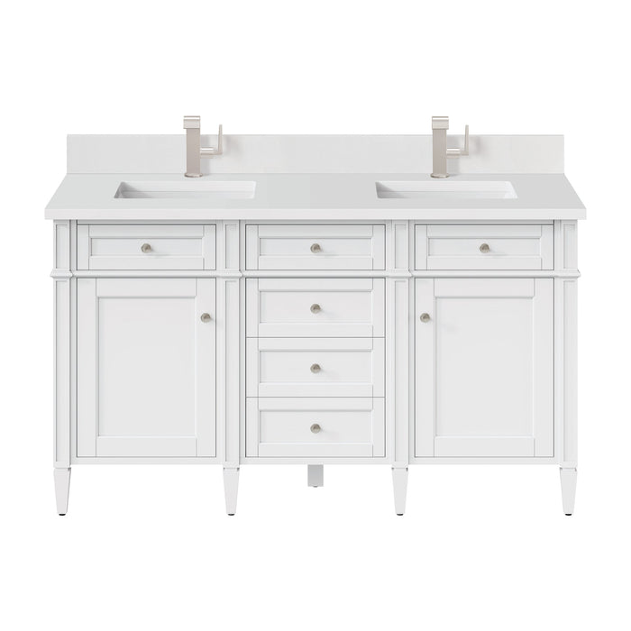 Brittany 60" Double Bathroom Vanity in Bright White