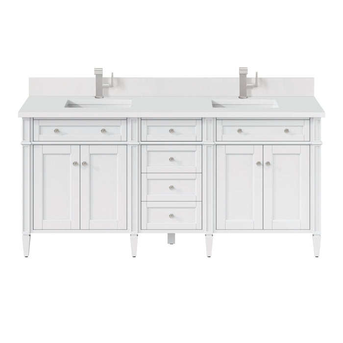 Brittany 72" Double Bathroom Vanity in Bright White