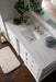 De Soto 60" Single Vanity, Bright White w/ 3 CM Arctic Fall Solid Surface Top - Luxe Vanity & Tub