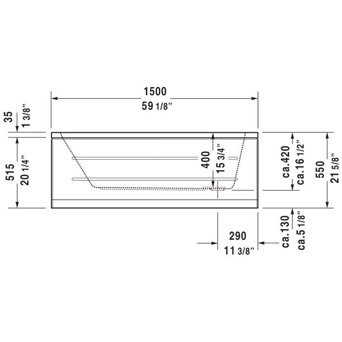 Duravit D-Code 60" x 30" Soaking Tub - Luxe Vanity & Tub