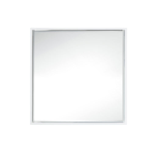 35.4" Milan Square Cube Mirror, Glossy White - Luxe Vanity & Tub