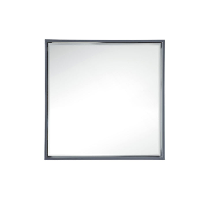 35.4" Milan Square Cube Mirror, Modern Gray Glossy - Luxe Vanity & Tub