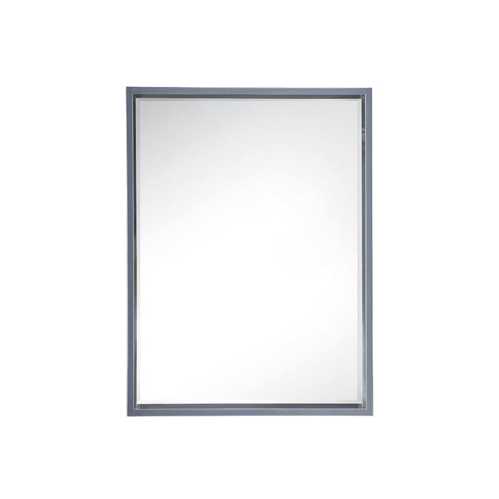 23.6" Milan Rectangular Cube Mirror, Modern Gray Glossy - Luxe Vanity & Tub