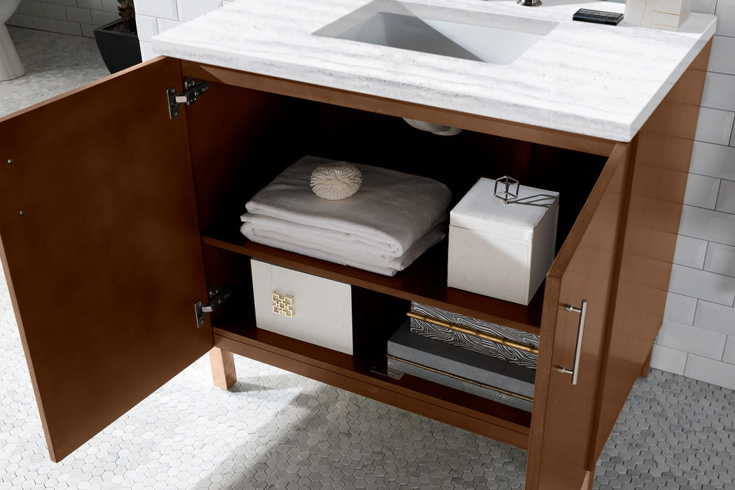 36" Metropolitan Single Bathroom Vanity, American Walnut