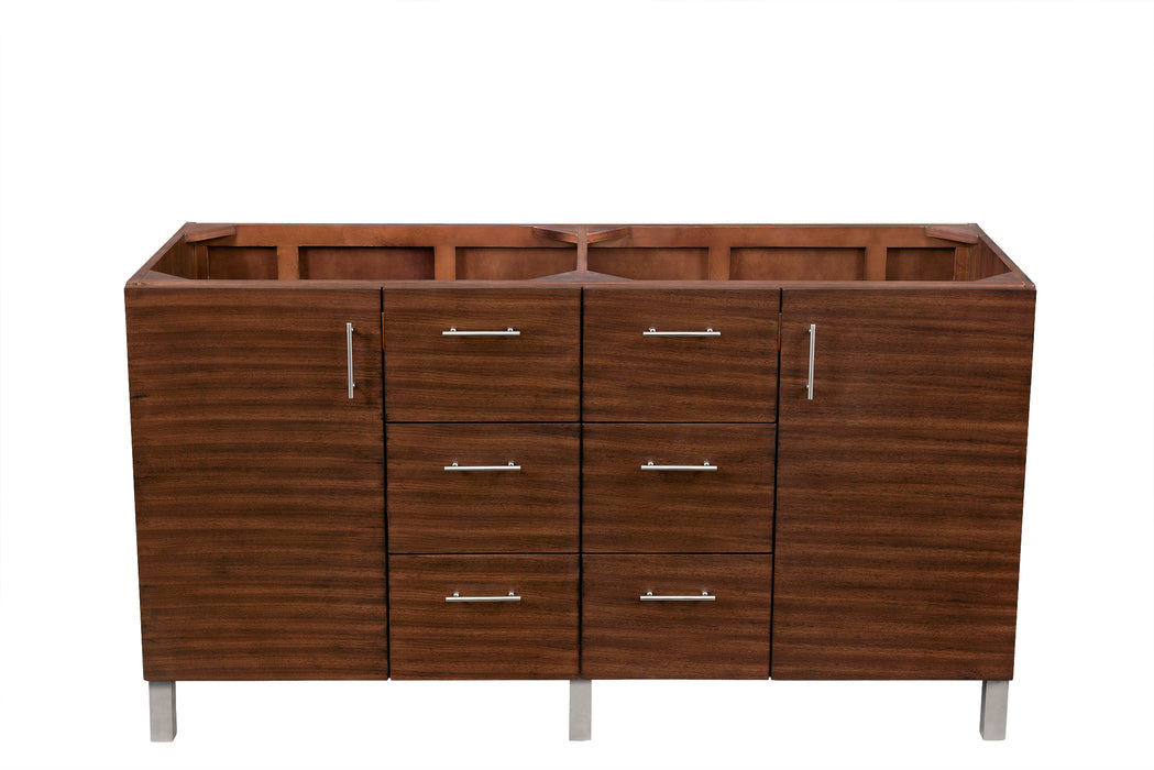 60" Metropolitan Double Bathroom Vanity, American Walnut